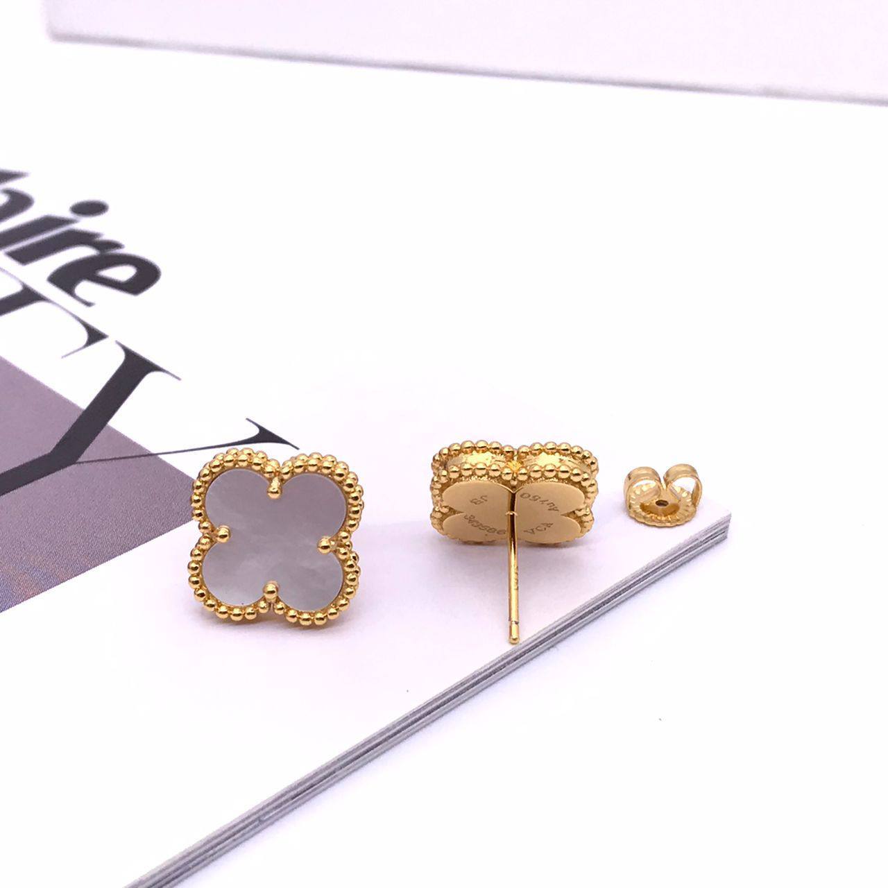 Серьги-пусеты премиальные 1.5 см Van Cleef BP-14668 Серьги-пусеты премиальные 1.5 см Van Cleef BP-14668