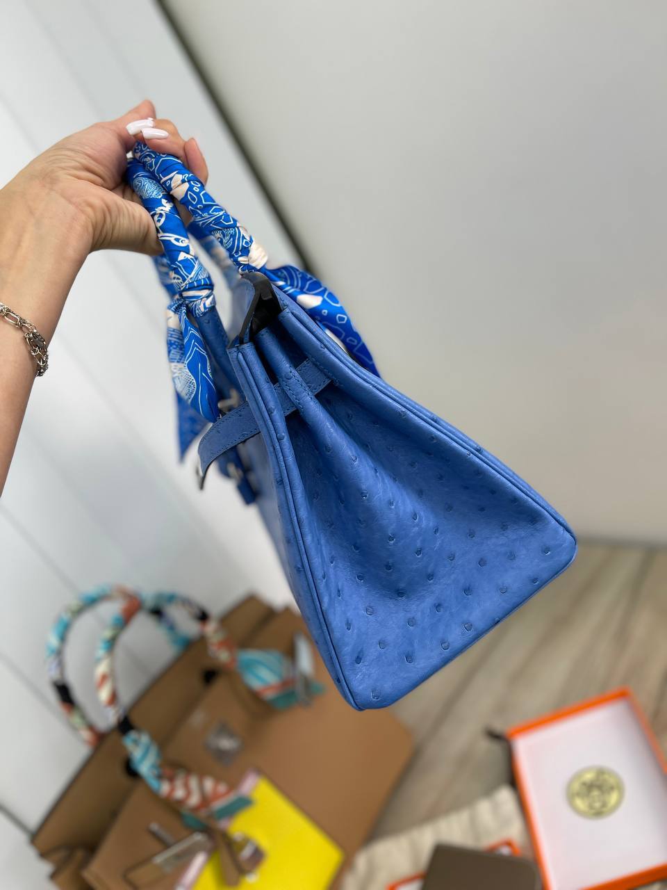 Элитная женская сумка Birkin 30 см, Ostrich PHW, Hermes BP-17771 Элитная женская сумка Birkin 30 см, Ostrich PHW, Hermes BP-17771