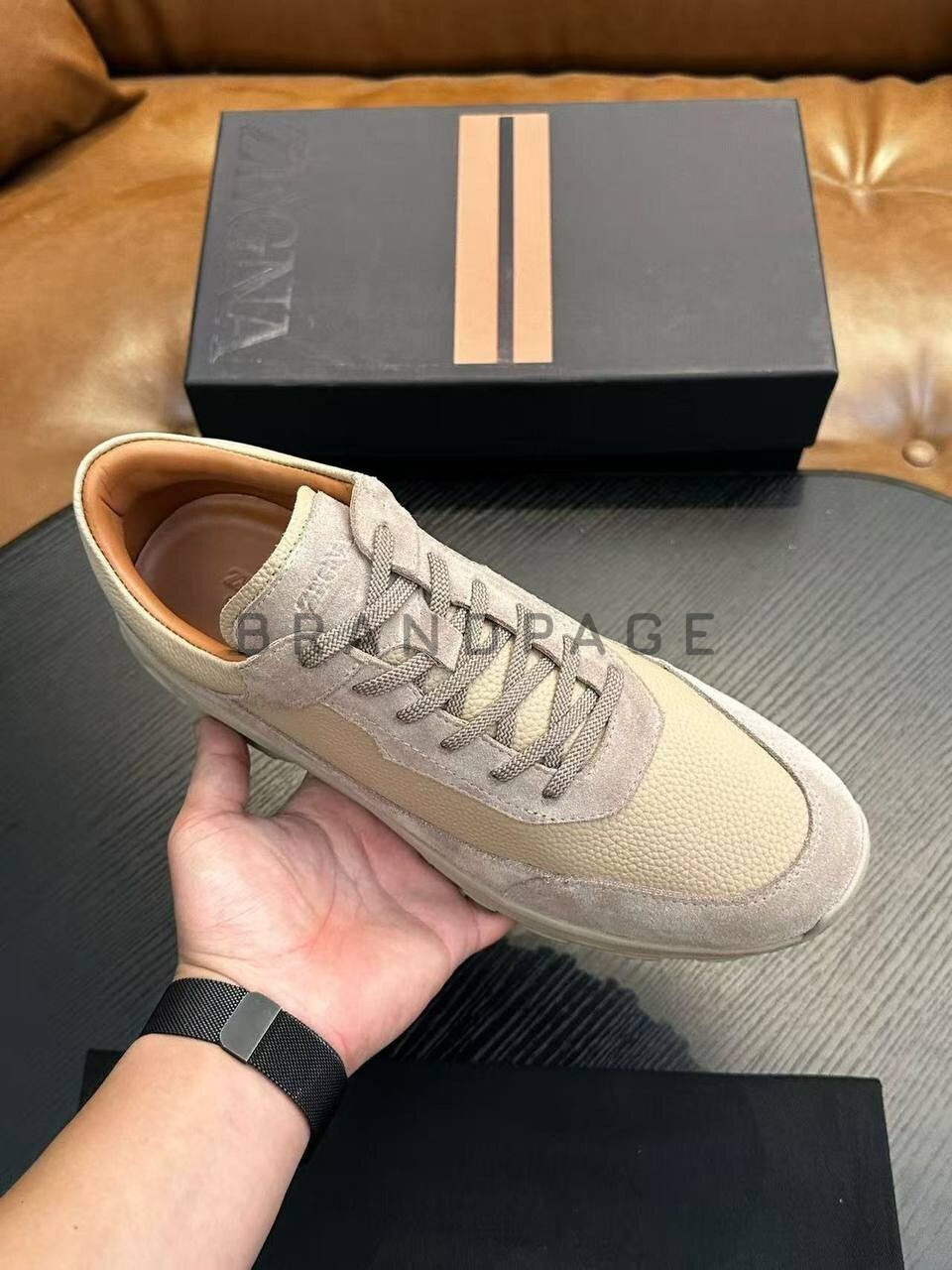 Кроссовки кожаные Zegna BPLUX5427 Кроссовки кожаные Zegna BPLUX5427