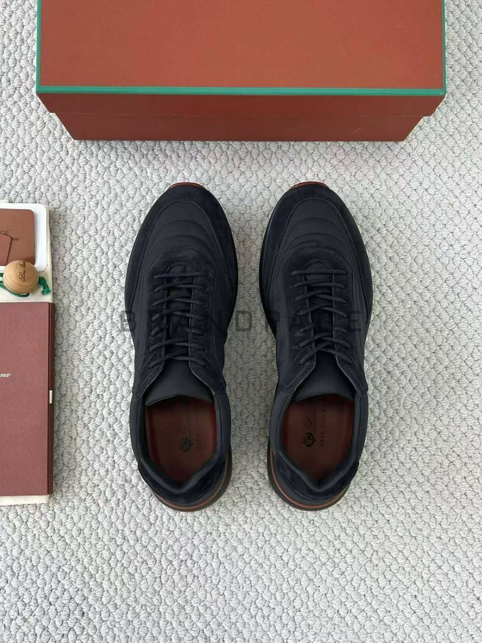 Кроссовки из натуральной замши и микрофибры Loro Piana BPLUX12662