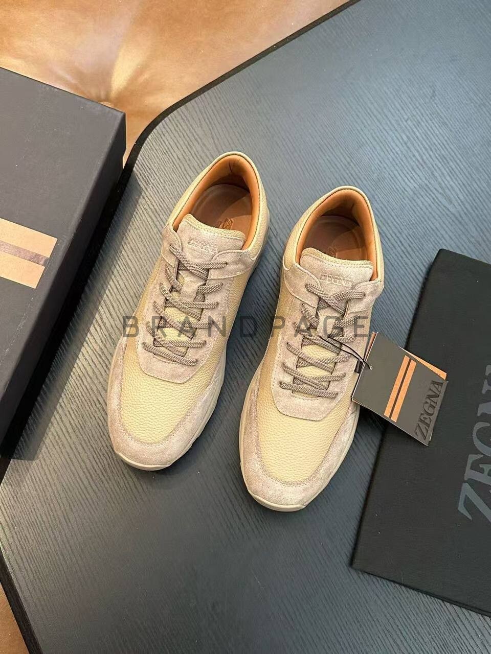 Кроссовки кожаные Zegna BPLUX5427 Кроссовки кожаные Zegna BPLUX5427