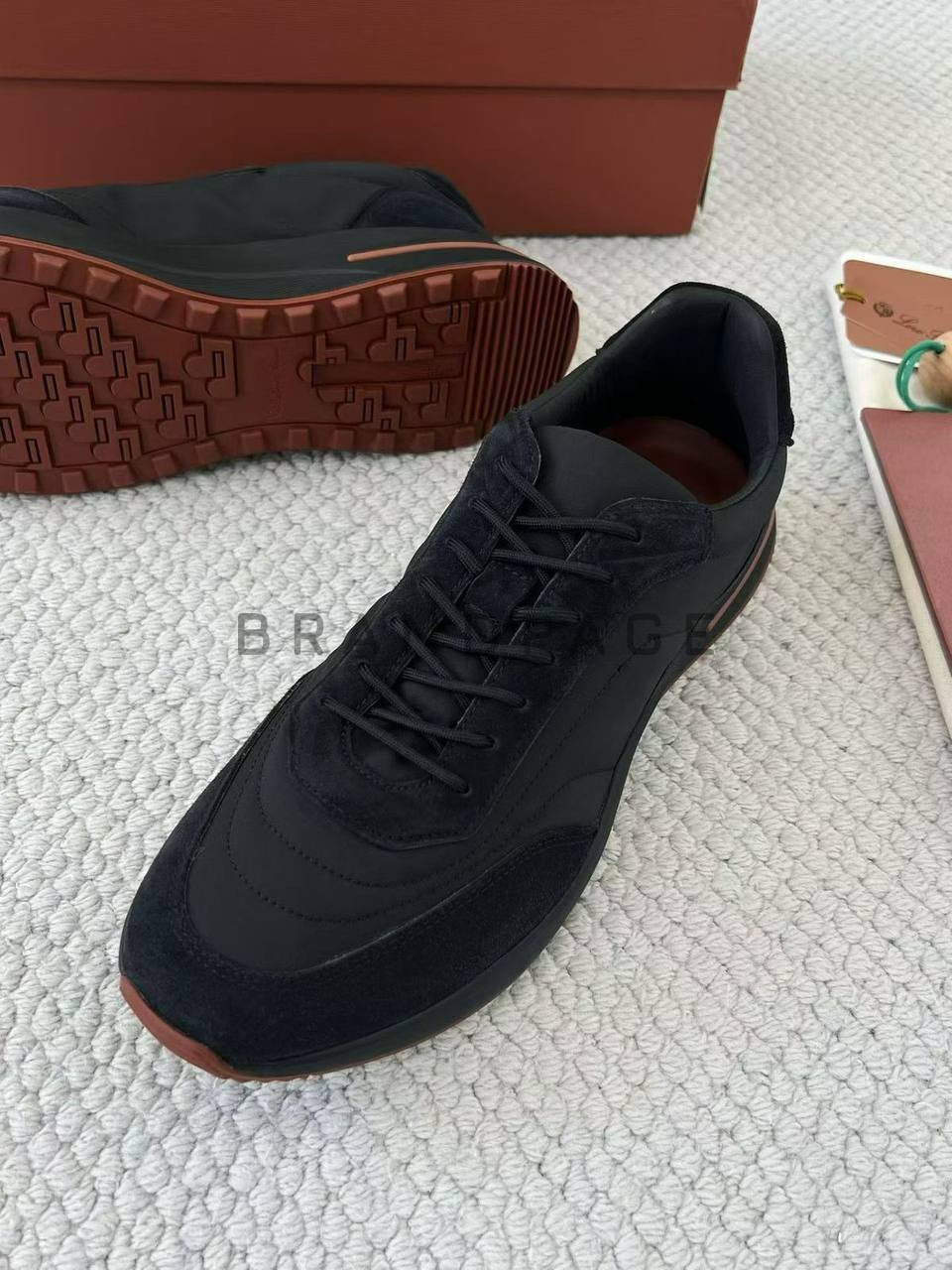 Кроссовки из натуральной замши и микрофибры Loro Piana BPLUX12662