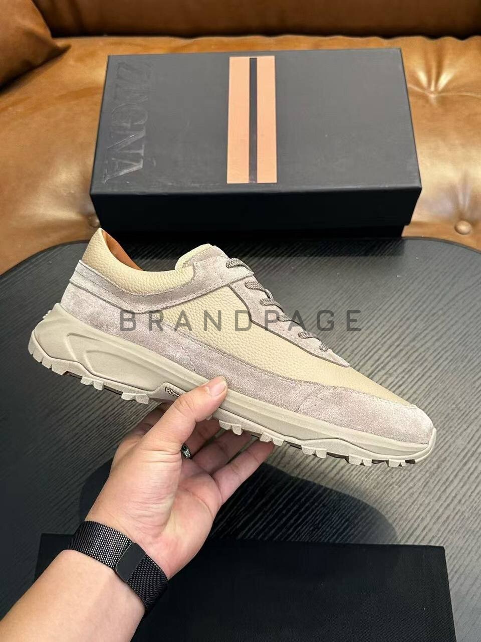 Кроссовки кожаные Zegna BPLUX5427 Кроссовки кожаные Zegna BPLUX5427