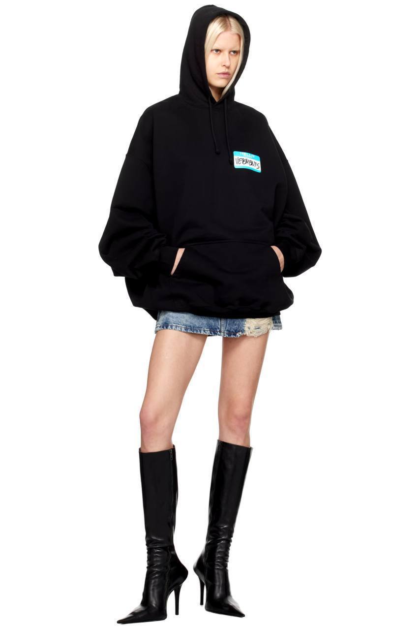 Худи черное Vetements BP-481559 Худи черное Vetements BP-481559