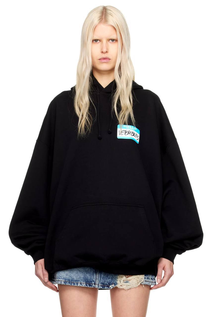 Худи черное Vetements BP-481559 Худи черное Vetements BP-481559