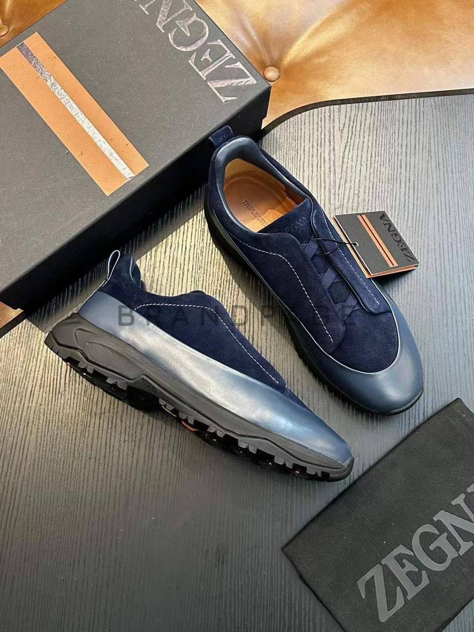 Кроссовки из замши и кожи Zegna BPLUX5407 Кроссовки из замши и кожи Zegna BPLUX5407