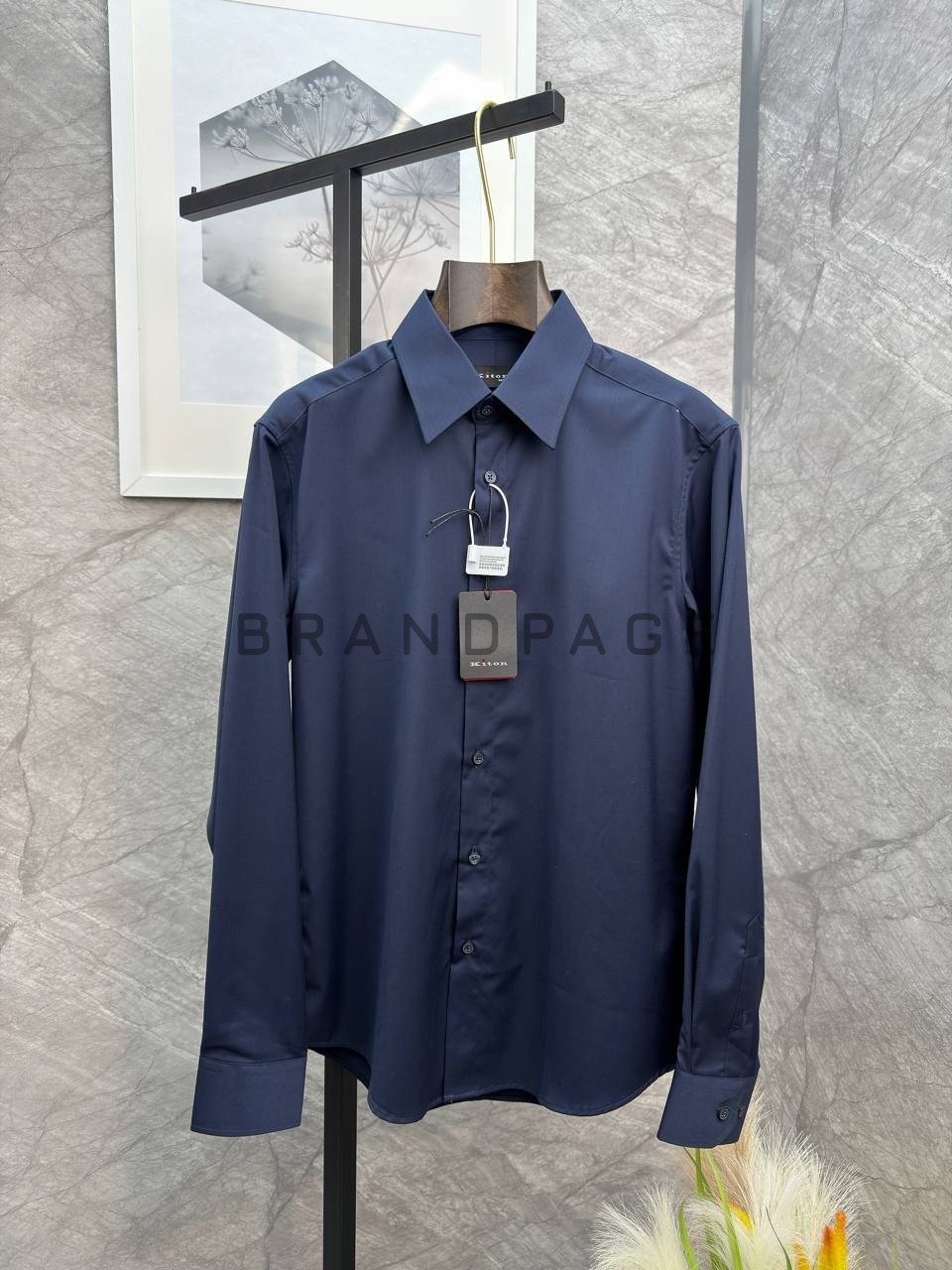 Классическая рубашка из хлопка Kiton BPLUX13038