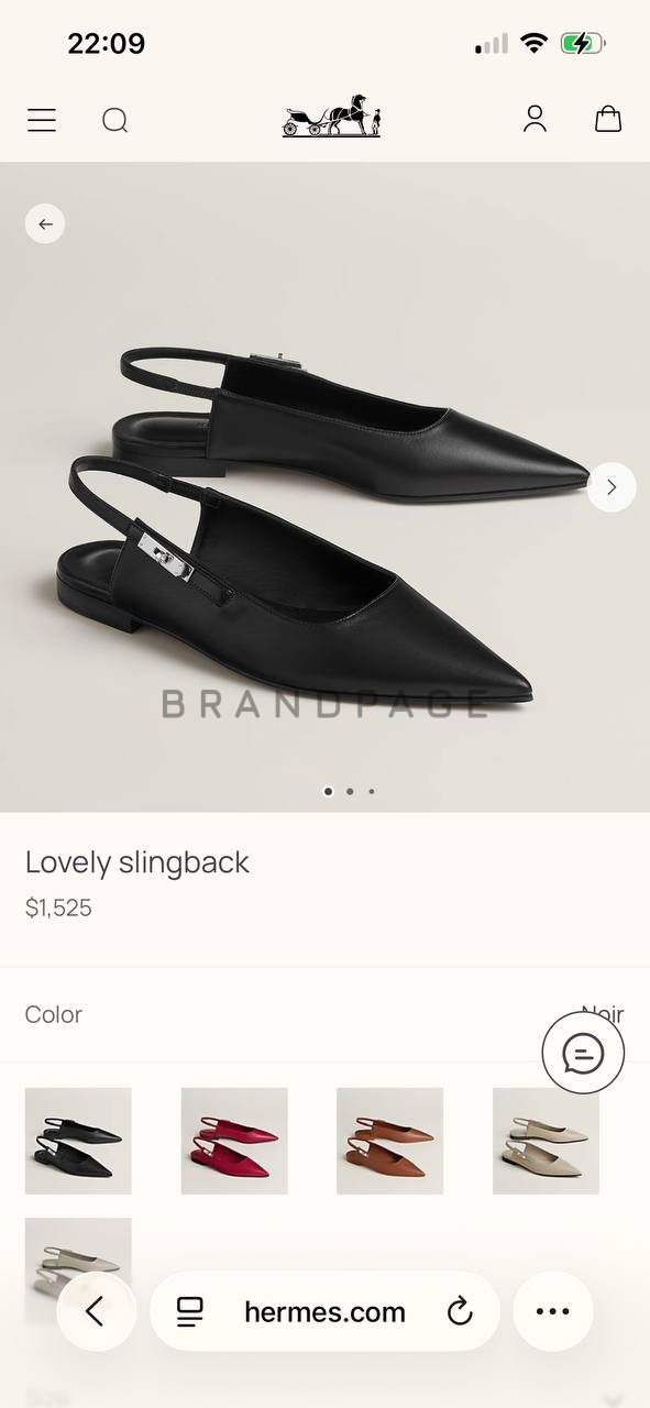 Балетки из материала HERMES Lovely BPLUX12446 Балетки из материала HERMES Lovely BPLUX12446