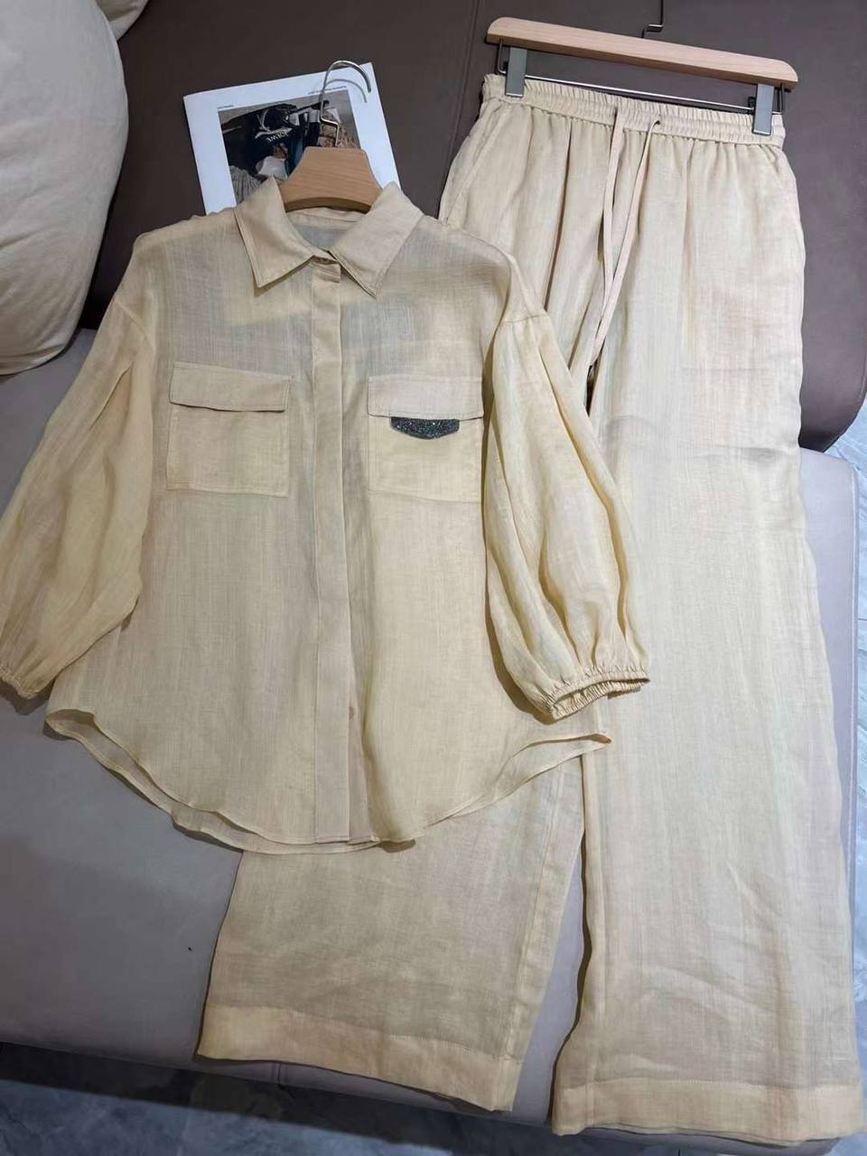 BC льняной костюм трендовый BP-32485 BC льняной костюм трендовый BP-32485