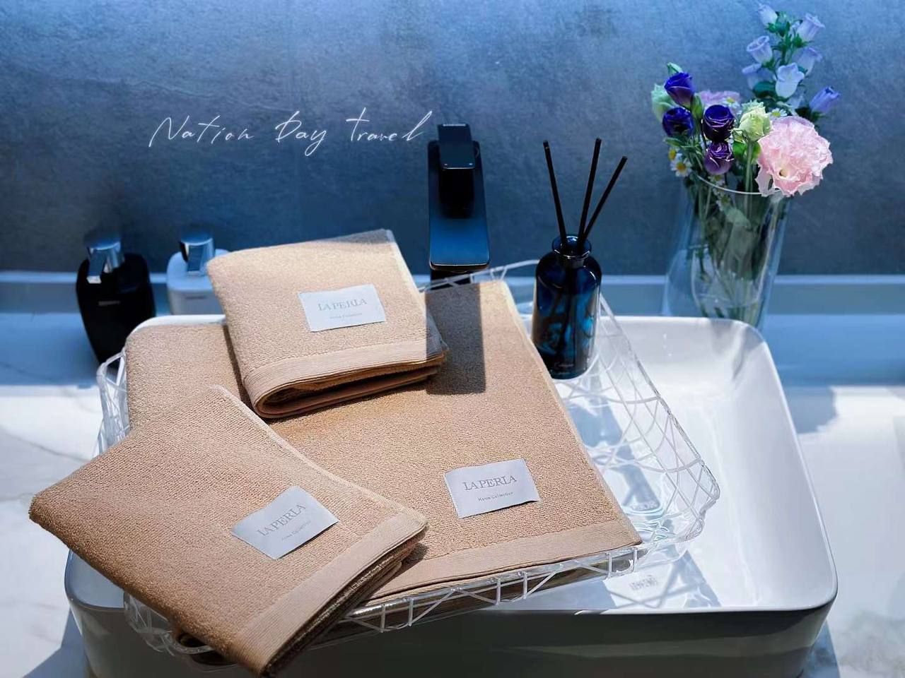 Набор полотенец бежевый цвет La perla BP-35868 Набор полотенец бежевый цвет La perla BP-35868