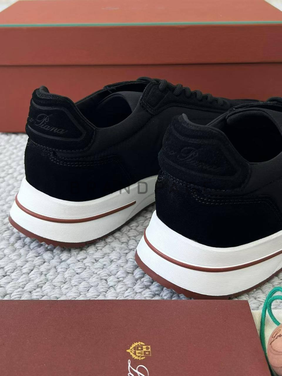 Кроссовки из натуральной замши и микрофибры Loro Piana BPLUX12743