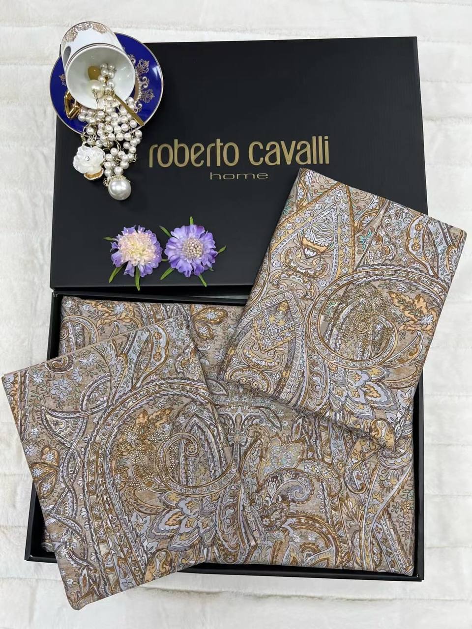 Комплект постельного белья желто-серый Roberto Cavalli BP-18098 Комплект постельного белья желто-серый Roberto Cavalli BP-18098