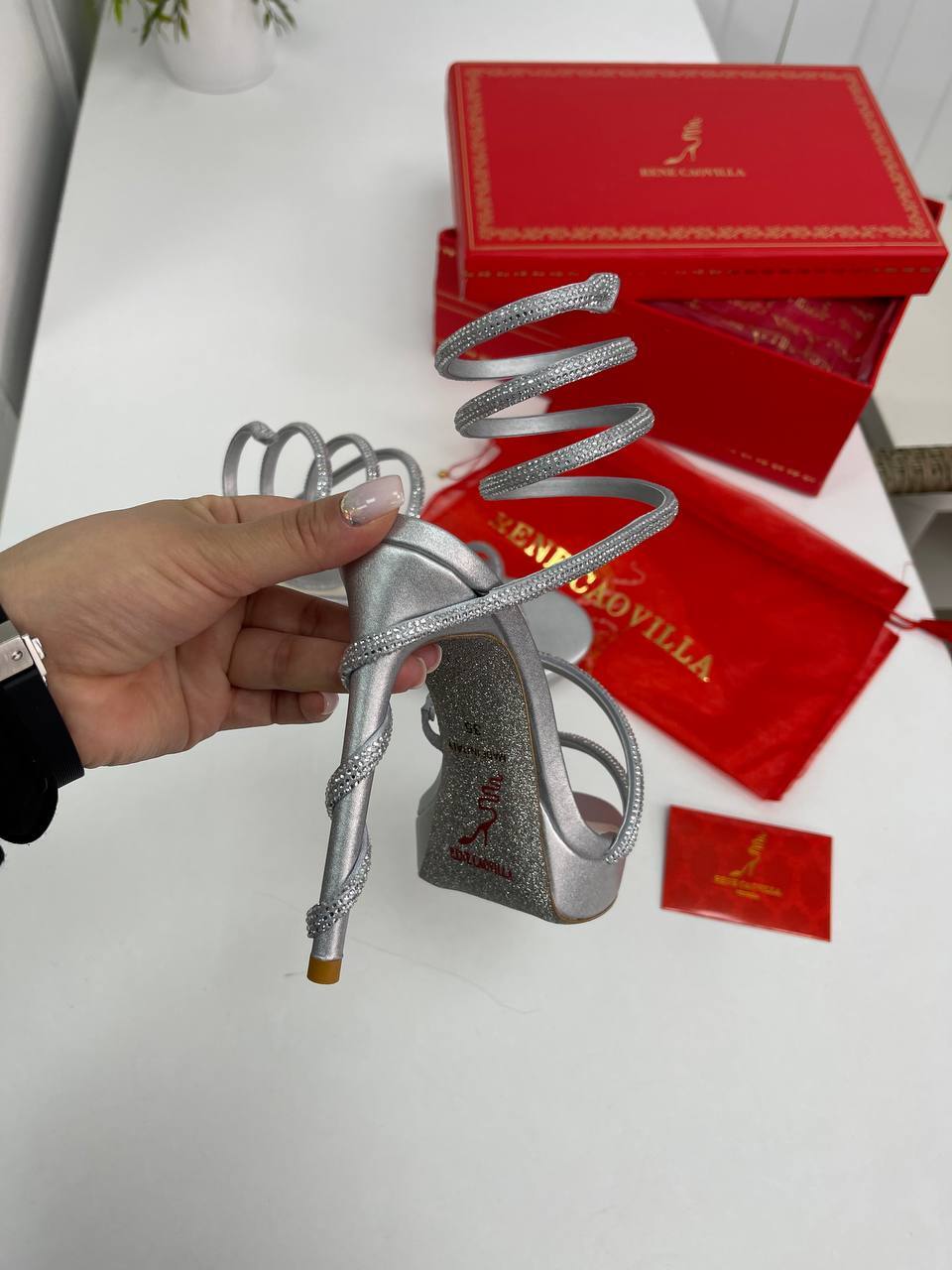 Босоножки эксклюзивные Rene Caovilla BP-30401 Босоножки эксклюзивные Rene Caovilla BP-30401