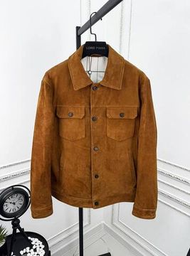 Элитная замшевая куртка коричневая Loro Piana BP-723949