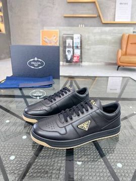 Трендовые кроссовки кожаные черные Prada BP-206549