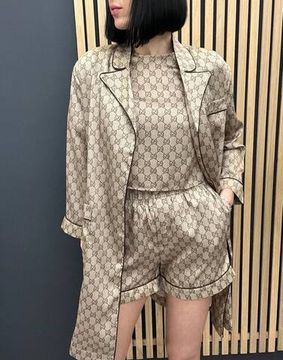 Рубашка Gucci GG SUPREME из шелка с принтом BP-49979