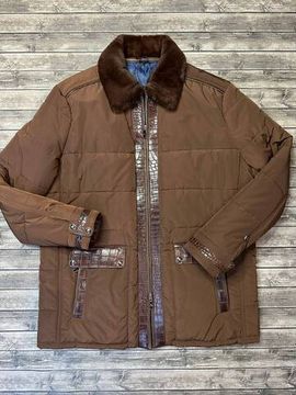 Эксклюзивная куртка с крокодиловой кожей Angelo Galasso BP-24779