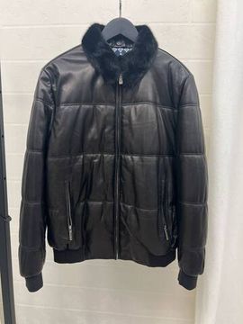 Кожаная куртка с меховой отделкой Stefano Ricci BP-43189