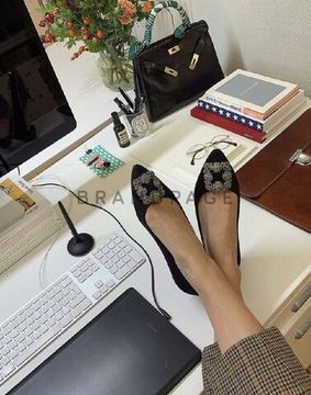 Балетки кожаные Manolo Blahnik BPLUX12422