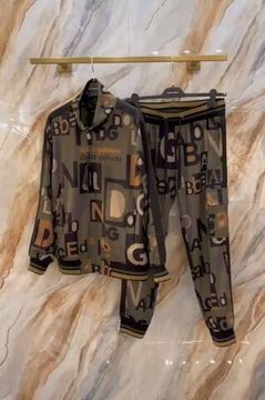 Спортивный костюм оливковый с узорами Dolce & Gabbana BP-19309