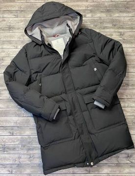 Удлиненный черный пуховик BC BP-22520