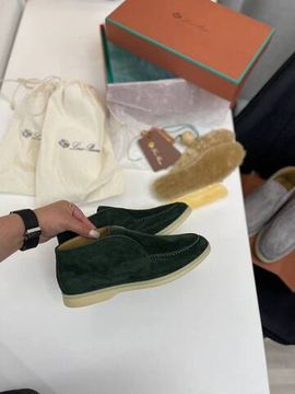 Ботинки женские темно-зеленые коллекционные Loro Piana BP-39532